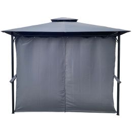 10x10 Ft Outdoor Patio Garden Gazebo Tent; Outdoor Shading; Gazebo Canopy With Curtains; Gray