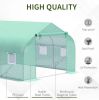 11.5' x 10' x 7' Outdoor Portable Walk-In Tunnel Greenhouse with Windows-Deep Green