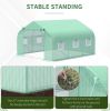 11.5' x 10' x 7' Outdoor Portable Walk-In Tunnel Greenhouse with Windows-Deep Green
