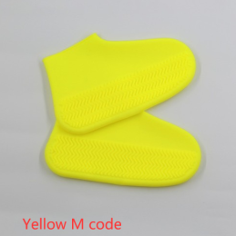 Men and women hiking slip wearable easy to carry silicone rain boots (Option: Yellow M code-M)