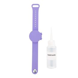 Outdooor Silicone Wristband Hand Sanitizer Disinfectant Bracelet (Option: Light purple)