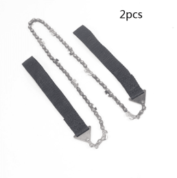 24 inch portable hand chain saw outdoor survival hand saw garden garden hand saw outdoor wire saw (Option: 2PCs Black)