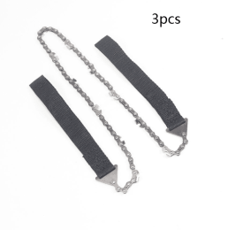 24 inch portable hand chain saw outdoor survival hand saw garden garden hand saw outdoor wire saw (Option: 3PCs Black)