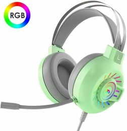 3.5mm Gaming Headset With Mic Headphone For PC Laptop Nintendo PS4 (Color: Green)