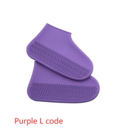 Men and women hiking slip wearable easy to carry silicone rain boots (Option: Purple L code-M)