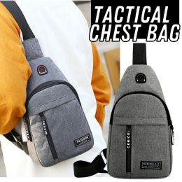 Mens Sling Bag Cross Body Handbag Chest Bag Shoulder Pack Sports Travel Backpack Gray (Option: Gray)