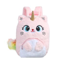 Girls Cute Plush Unicorn Backpack Fluffy Cartoon Schoolbags Birthday Gifts (Color: Color 6)