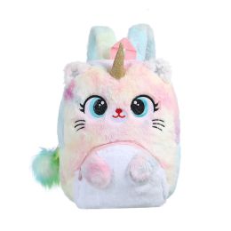 Girls Cute Plush Unicorn Backpack Fluffy Cartoon Schoolbags Birthday Gifts (Color: Color 2)