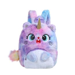 Girls Cute Plush Unicorn Backpack Fluffy Cartoon Schoolbags Birthday Gifts (Color: Color 5)