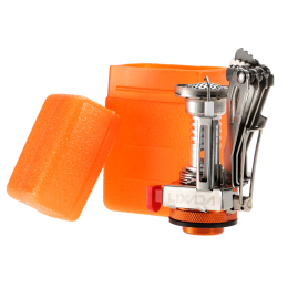 Portable Stoves; Backpacking Stove With Piezo Ignition Stable Support Wind-Resistance Camp Stove For Outdoor Camping Hiking Cooking (Color: Orange)