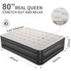 18" Airbed with Built-in Pump; Black and Blue