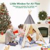 Play Tent with Free String Lights & Mat; Portable Canvas Playhouse for Kids Indoor Outdoor Playing